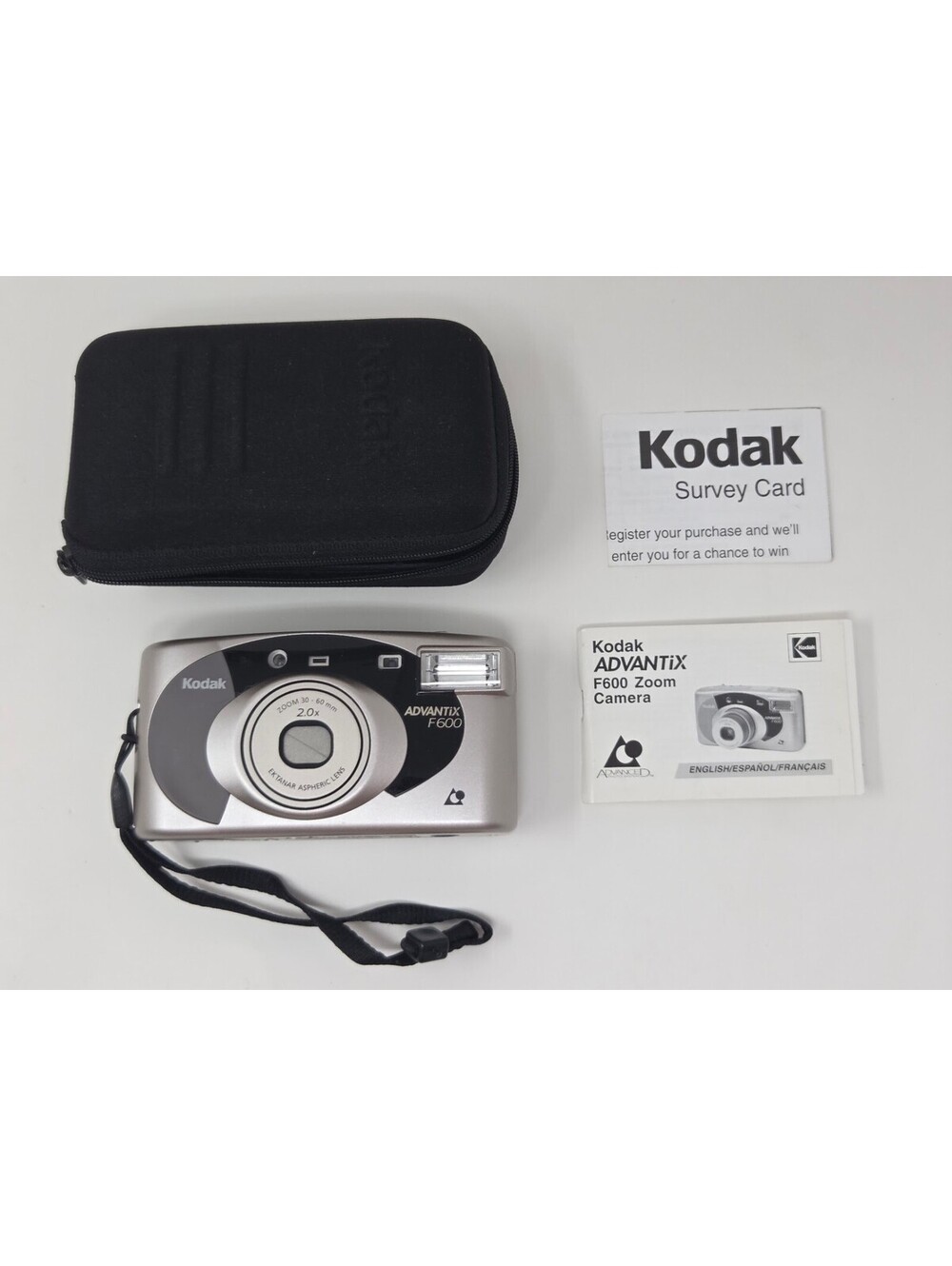 Kodak Advantix F600 Zoom 35mm APS Film Camera With Case And Manual